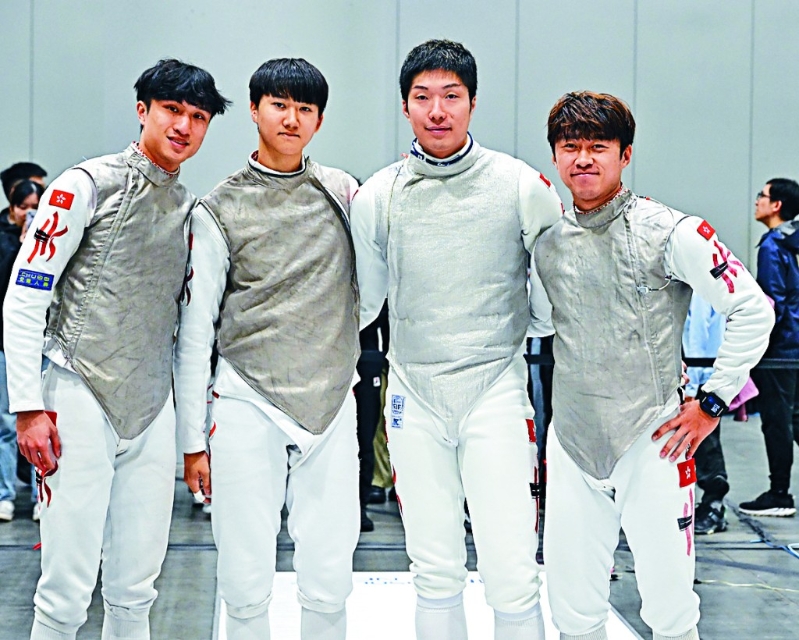 男子花剑队今出战团体赛。 男子花剑队今出战团体赛。