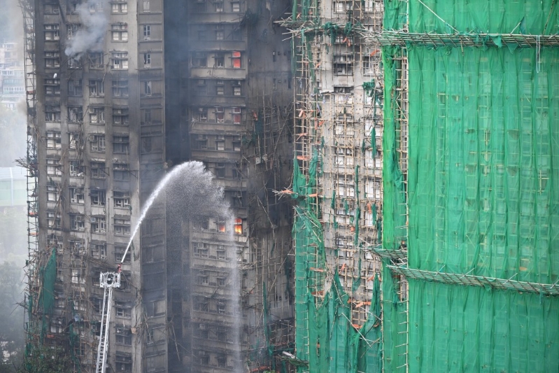 香港大火现场图