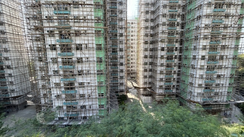 清丽苑已拆除外墙棚网。