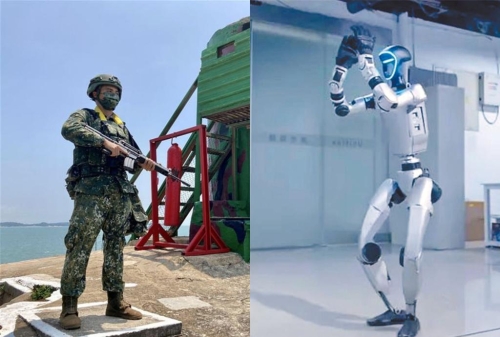 未来军事,人类卫哨可能由机器人所取代。左为金门烈屿守备大队卫哨。 未来军事,人类卫哨可能由机器人所取代。左为金门烈屿守备大队卫哨。