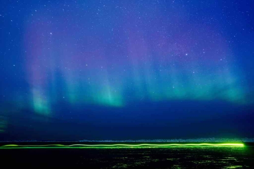 极光于2026年1月20日（周二）出现在格陵兰努克（Nuuk）上空