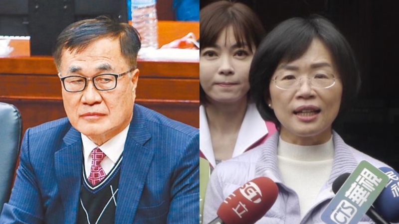 国民党籍台北市副市长李四川（左） 、民进党“立委”苏巧慧（右）。