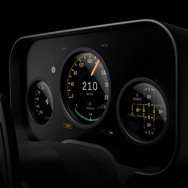 法拉利首款电动车Luce内饰公布：前Apple设计师操刀 满眼苹果风