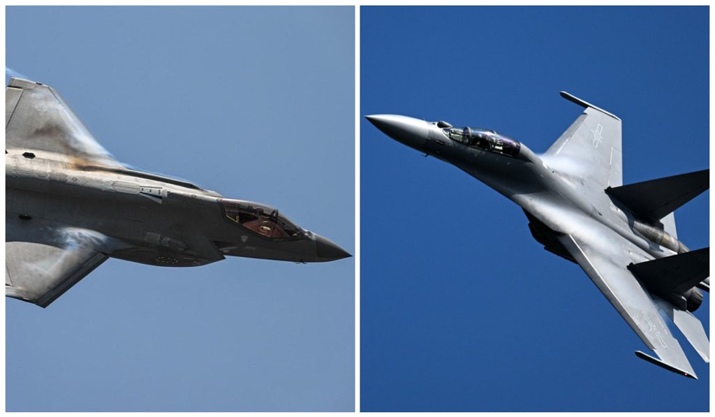 图为美军F-35战机、解放军歼-16战机。 图为美军F-35战机、解放军歼-16战机。