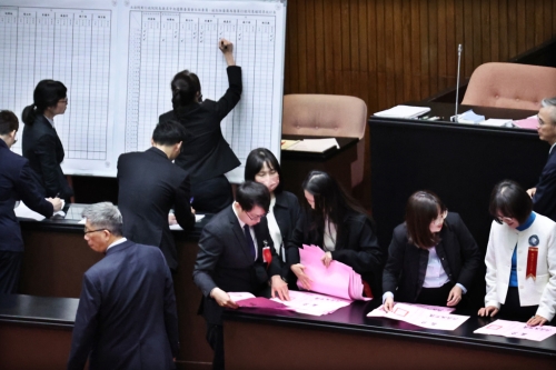 臺民意機構13日院會進行“中選會”人事同意權投票並開票。