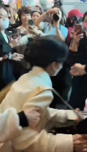 赵雅芝被粉丝出手推倒。