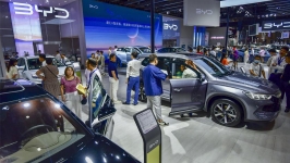 美网红带团参观中国车展惊呼：3万美元就有冰箱大荧幕