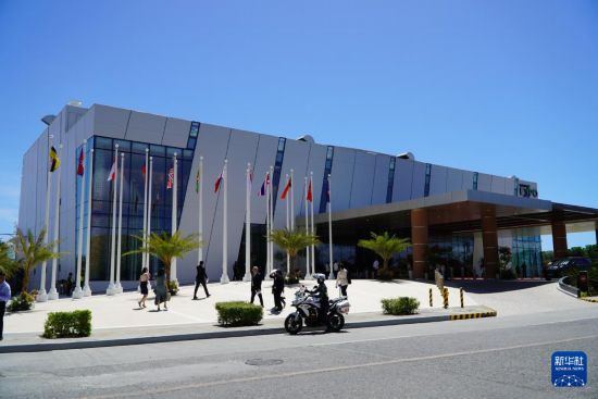 这是5月8日拍摄的位于菲律宾宿务省的第48届东盟峰会会场。新华社记者 郭依格 摄