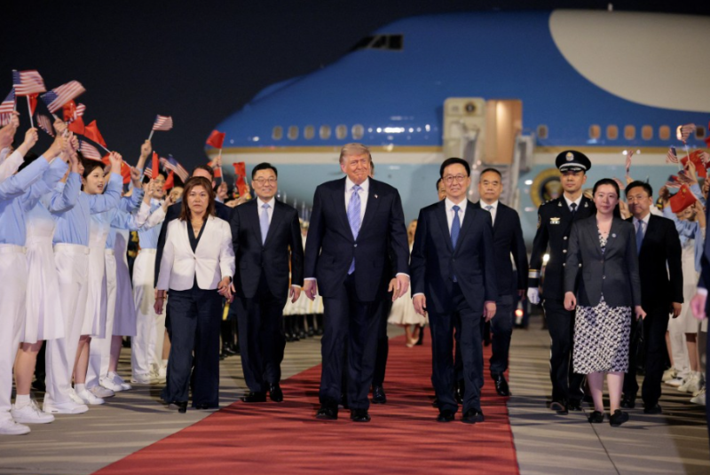 美国总统特朗普抵京。 路透社 美国总统特朗普抵京。 路透社