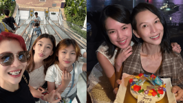 52岁蔡少芬与“爱女”一家三口饭叙，苏丽珊颜值竟输给“妹妹”，张晋两女一个原因完胜