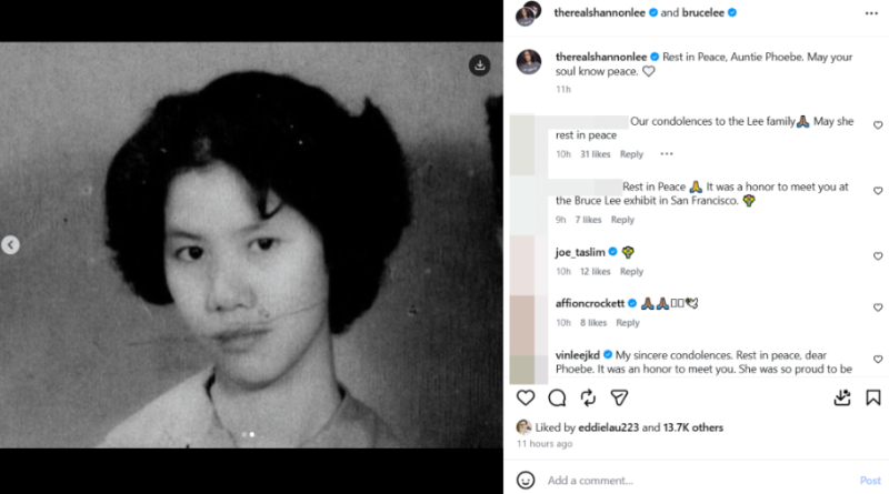李小龙女儿李香凝上传了姑妈年轻时的珍贵旧照,并写下“Rest in Peace”字句。 李小龙女儿李香凝上传了姑妈年轻时的珍贵旧照,并写下“Rest in Peace”字句。